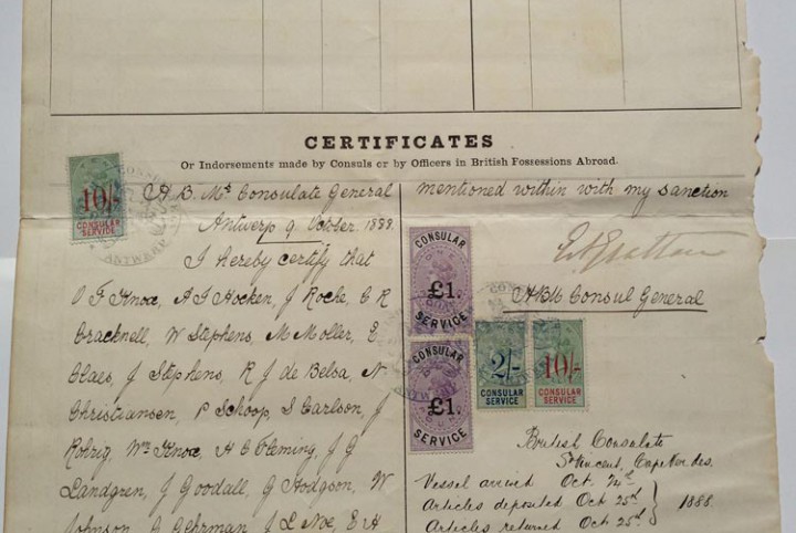 QV Consular Service - Antwerp 1888
