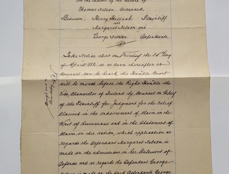 QV Judicature Ireland - Nelson 1881