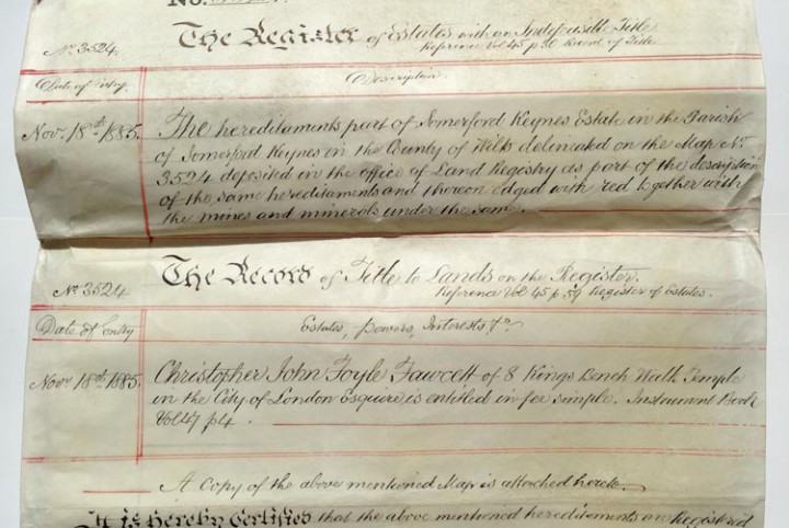 QV Land Registry - Somerford 1885