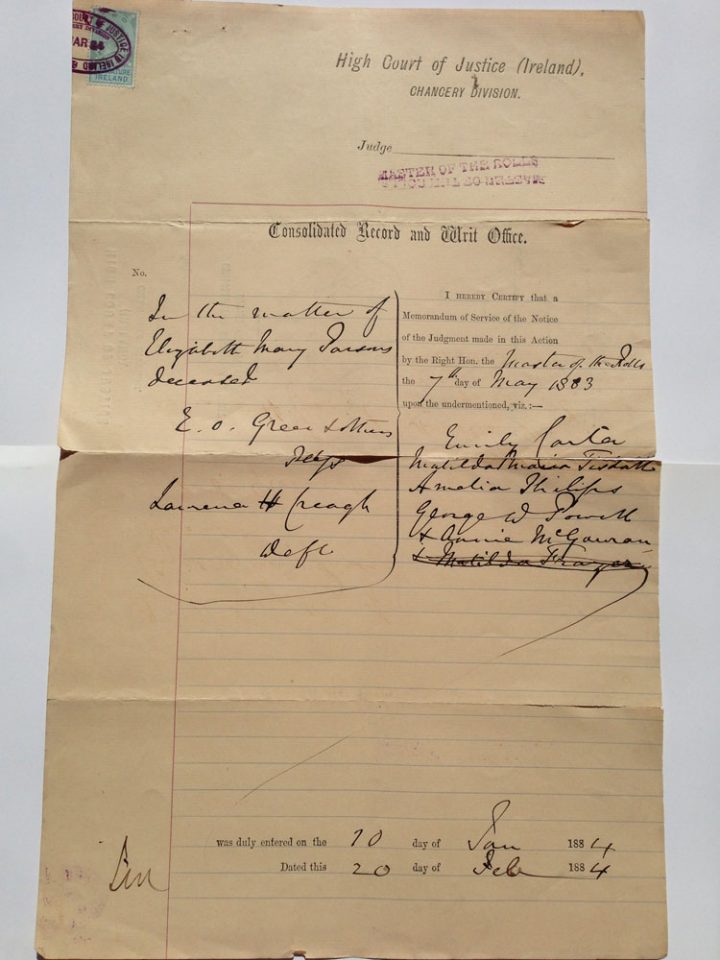 Judicature Ireland Parsons